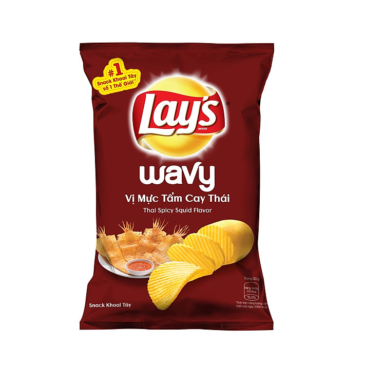 Lay's vị mực tẩm cay Thái 29gr