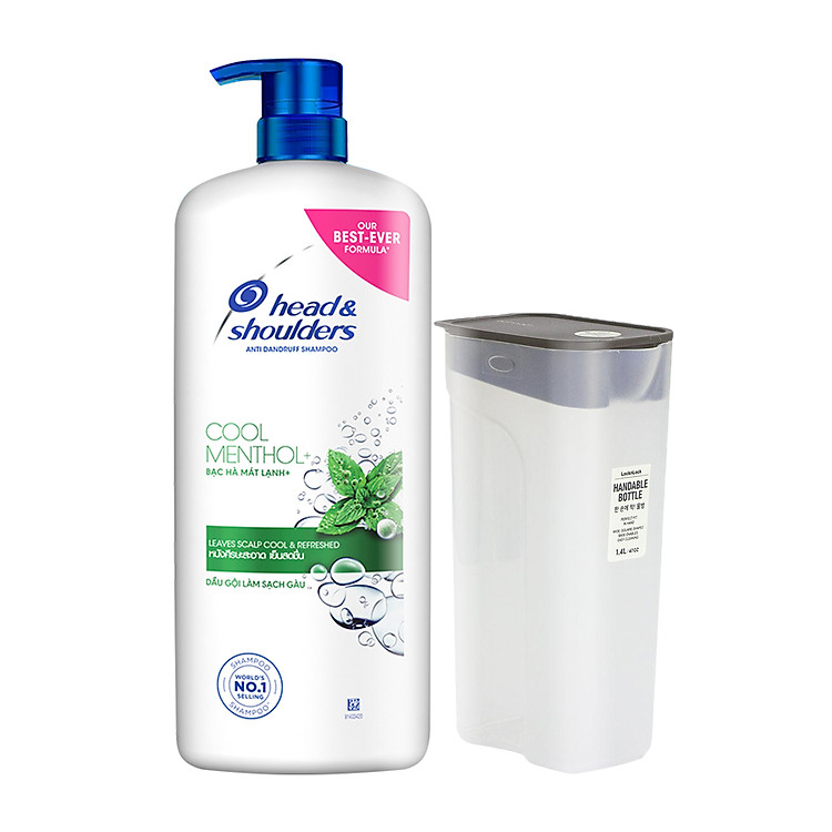 Dầu Gội hỗ trợ điều trị Gàu Head & Shoulders Bạc Hà Mát Lạnh 1200ml - Tặng Bình Nước
