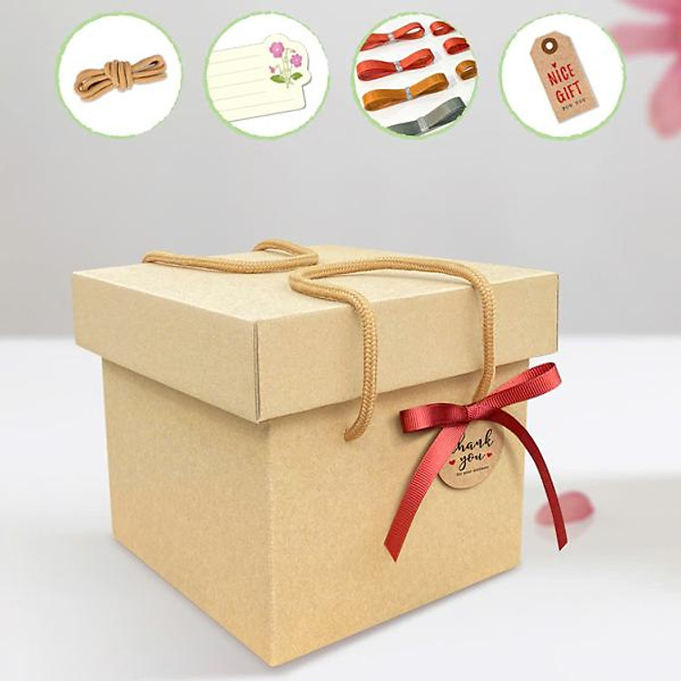 Hộp Quà Kraft Hình Vuông Trụ (25 x 25 cm) - Ảnh 2
