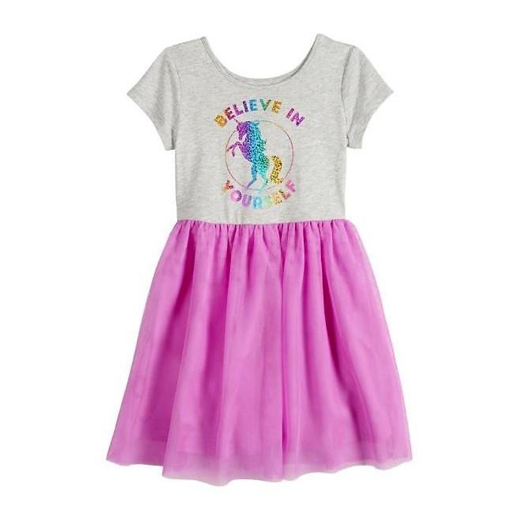 Đầm thun phối voan Jumping Bean cho bé gái