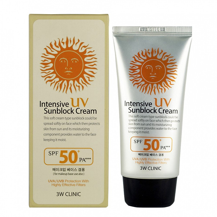 Kem chống nắng 3W Clinic UV Sunblock Cream SPF 50+ PA+++ 70 ml