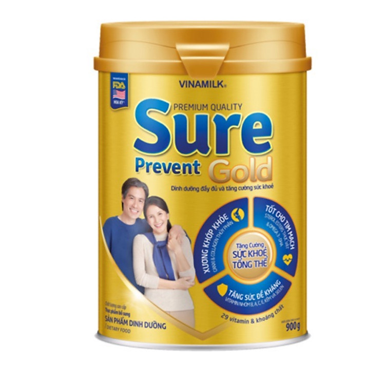 Sữa Bột Vinamilk Sure Prevent - Hộp Thiếc 900g (Mẫu mã mới)