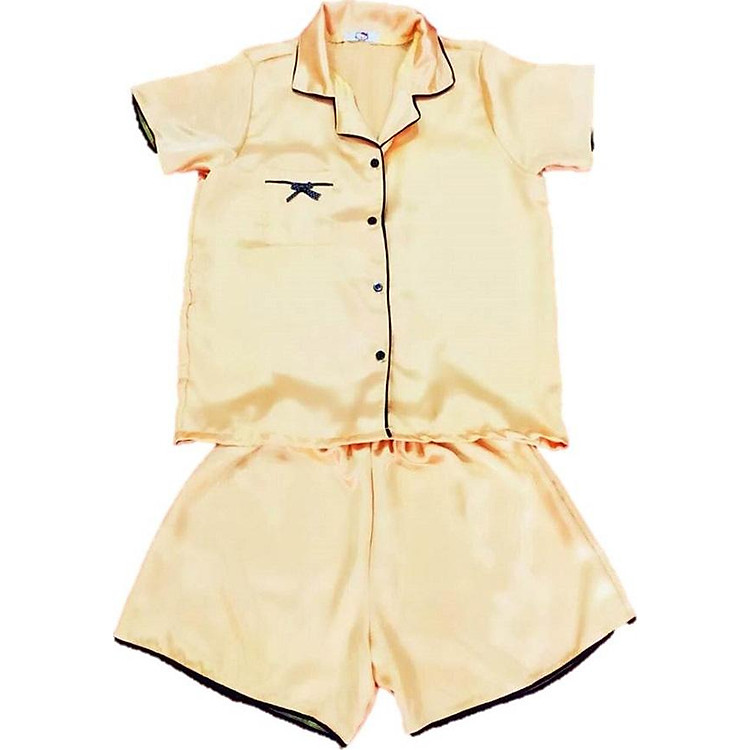 Đồ Mặc Nhà Vải Satin Lụa Cao Cấp Siêu Mát Pijama Thái SATINLUA2805 - Vàng
