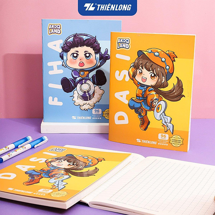 Tập học sinh chống lóa 96 trang 4 ô ly vuông 2mm 100gsm Thiên Long NB-117/AK