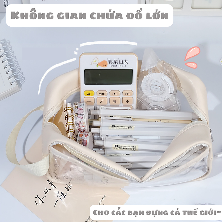 Hộp Bút Túi Đựng Trong Suốt Cỡ Lớn Chống Thấm Nước - Ảnh 5