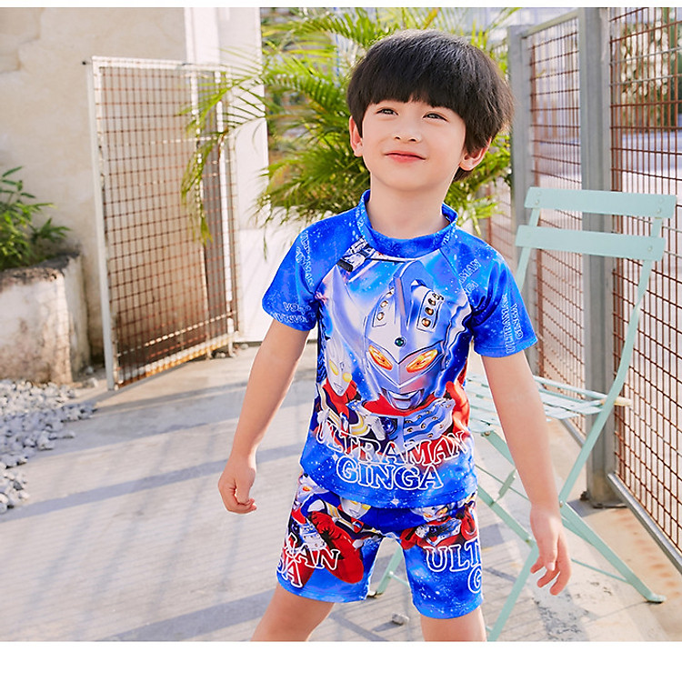 Đồ bơi siêu nhân cho bé trai - kèm nón