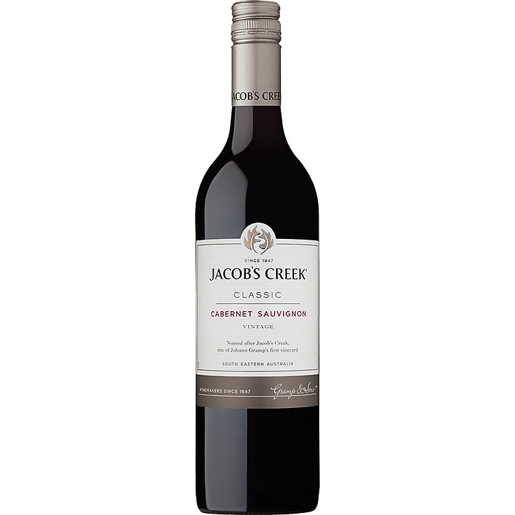 {Freeship 50K} Rượu vang đỏ Úc Jacob's Creek Classic Carbernet Sauvignon 750ml 12.8% - 14.8% - Không hộp