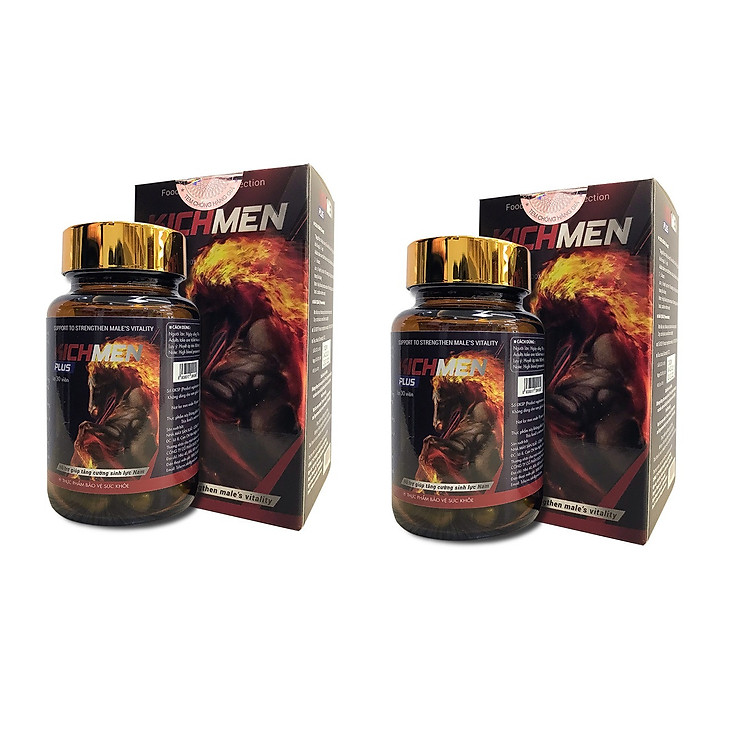 Combo 2 Hộp Thực phẩm bảo vệ sức khỏe KichmenPlus Sinh Lý Nam (30 Viên / Hộp)