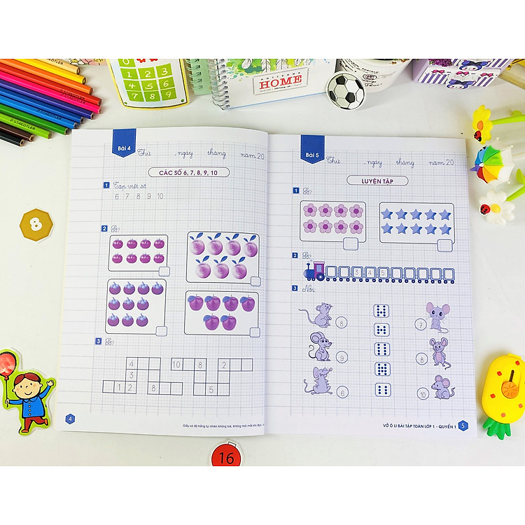 Vở Ô Li Bài Tập Toán Lớp 1 - Quyển 1 - Ảnh 4