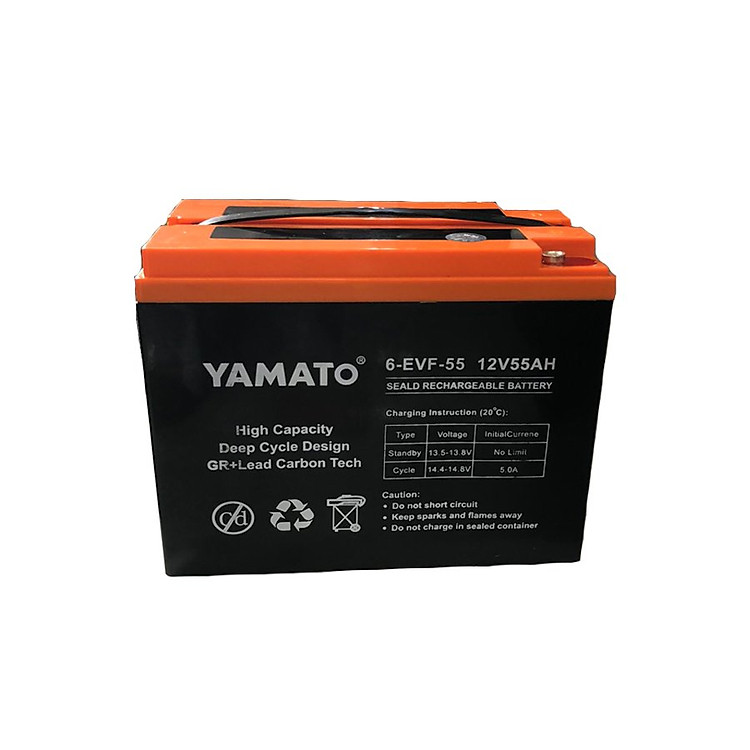 Ắc Quy Xe Máy Điện YAMATO 6-EVF-55 12V-55AH, acquy dùng cho Xe Điện, Năng Lượng Mặt Trời
