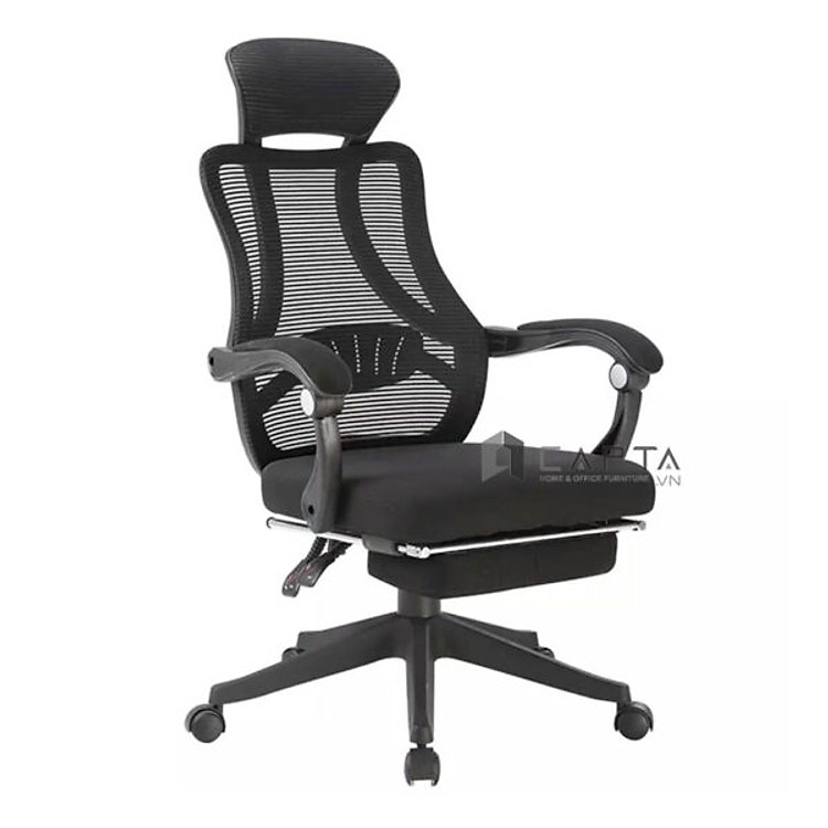 Ghế văn phòng có gác chân nằm ngủ trưa màu đen CR4309-M Nội thất Capta