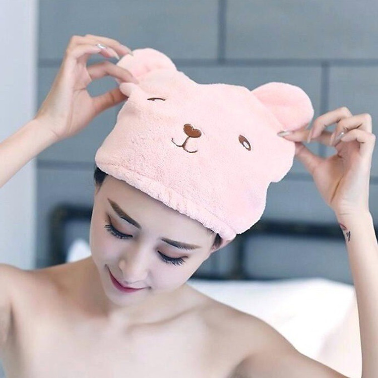 Mũ trùm đầu ủ tóc siêu thấm hút làm khô tóc sau khi tắm