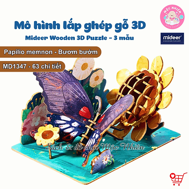 Mua tại Lazada: Mô hình lắp ghép gỗ Bươm bướm Mideer Chính hãng Ưu đãi