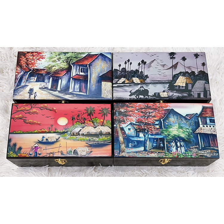Hộp nữ trang Sơn Mài Thanh Bình Lê (14x24x6 cm) - Ảnh 7