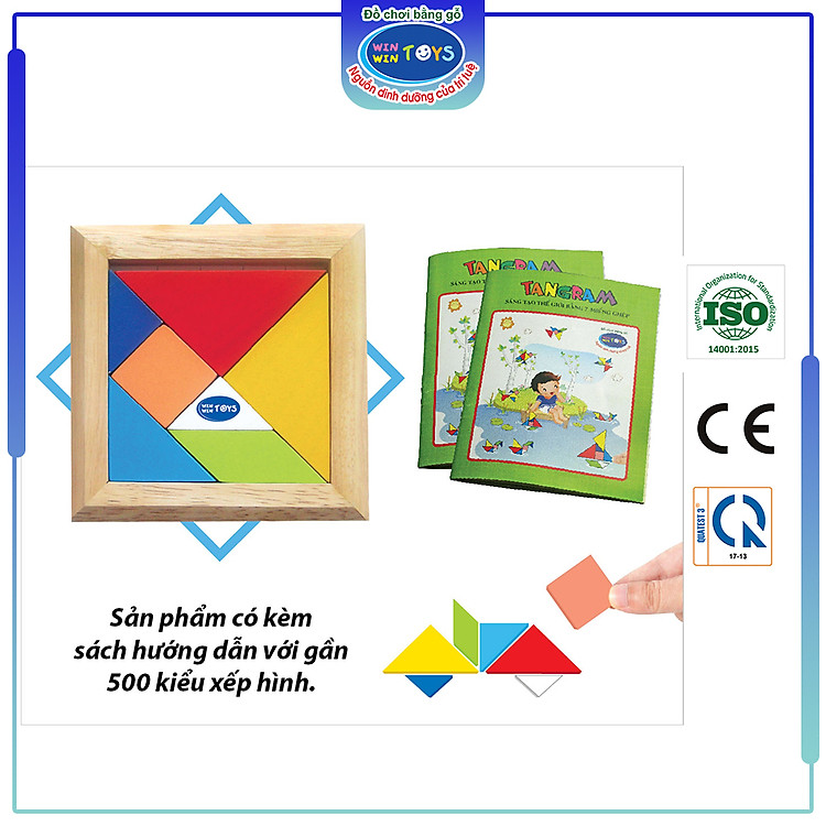 Mua tại Tiki: Đồ chơi gỗ Xếp hình Tangram Winwintoys Chính hãng Ưu đãi