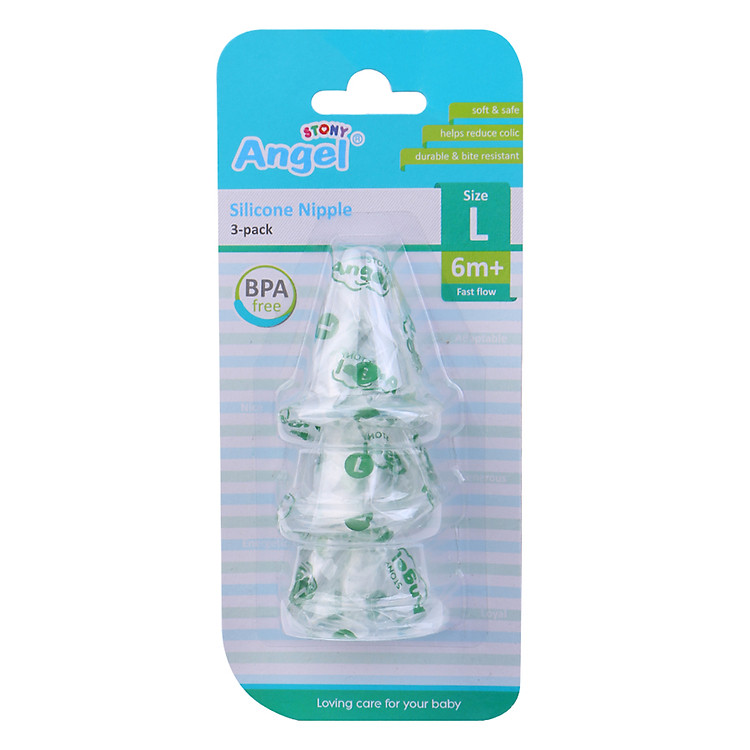 Núm Ty Silicon Angel Stony 15115 (Trắng Trong) - Size L