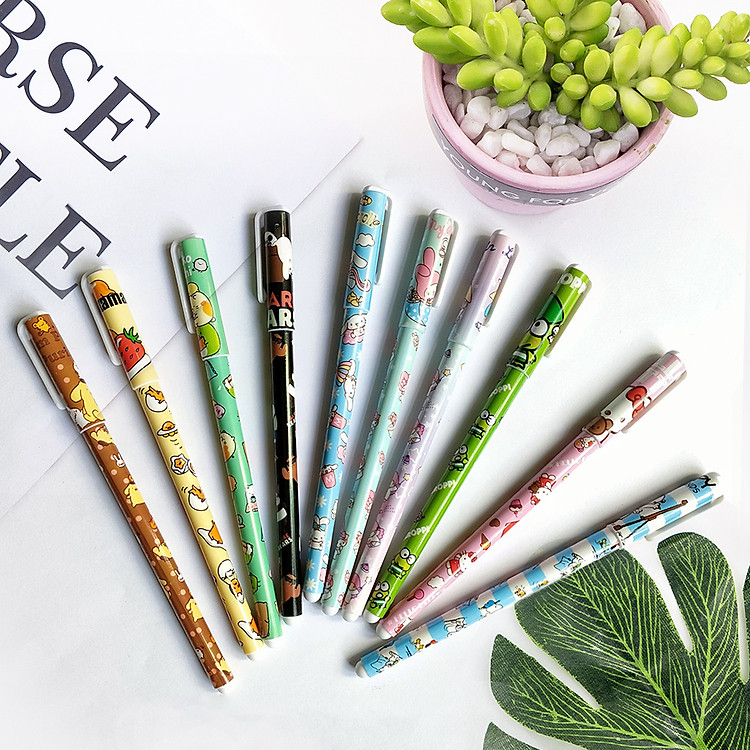 Bút Mực Nước Gel Hoạt Hình (10 chiếc)