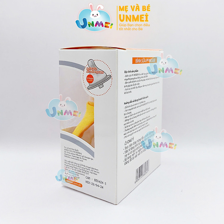 Bình sữa PP Wesser 180ml cổ rộng Uy tín Giá rẻ - Hình ảnh 3