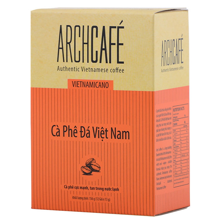 Cà Phê Đá Việt Nam - Cafe hoà tan Archcafé (hộp 12 gói x 13g)
