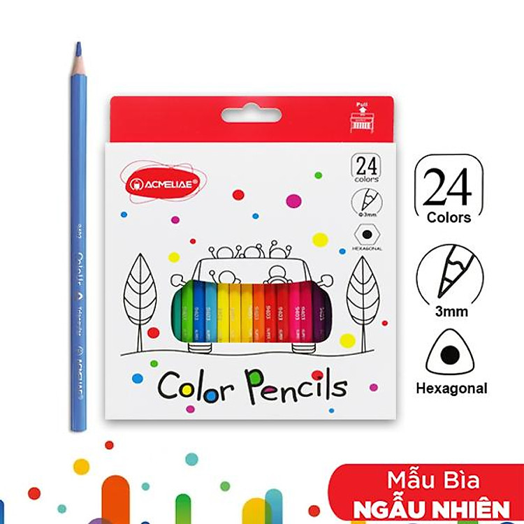 Hộp 24 Bút Chì Màu Lục Giác Dài Acmeliae 9403-24 - Ảnh 2