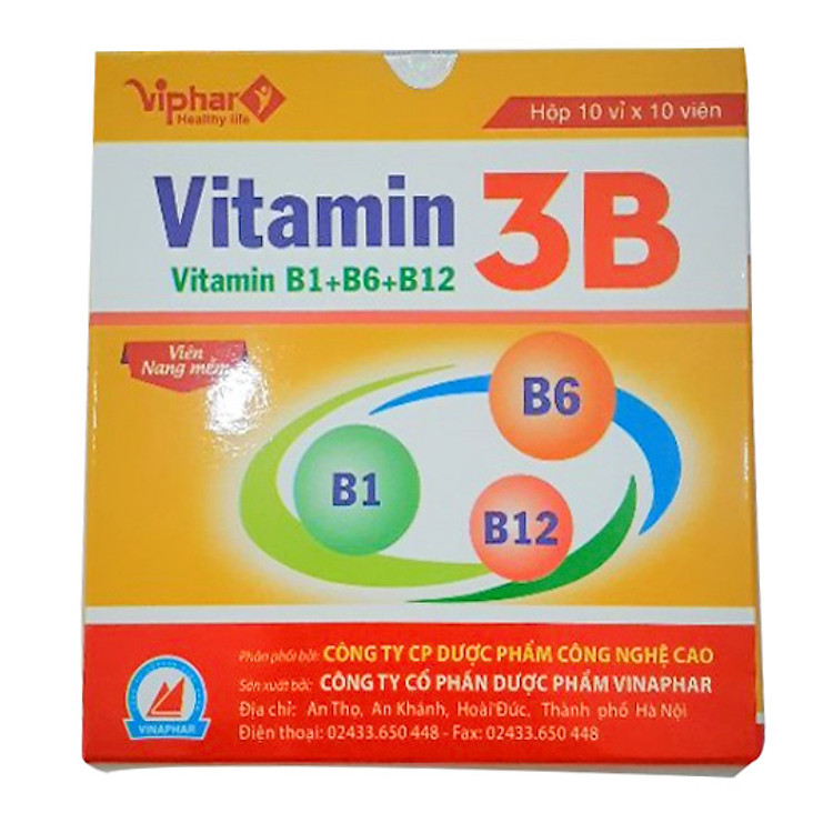 Viên uống bổ sung Vitamin 3B Vinaphar Hộp 10 vỉ x 10 viên nang