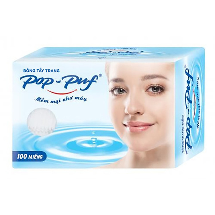 Bông Tẩy Trang Pop-puf ép biên 100 miếng