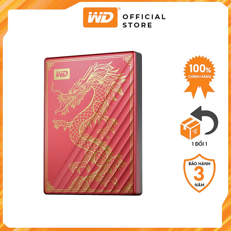 Ổ cứng di động 2TB WD My Passport Ultra Limited Edition Dragon USB 3.2 Type-C Hàng chính hãng