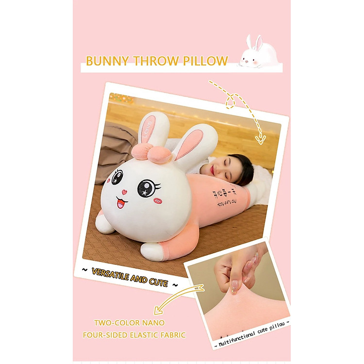 Thú nhồi bông thỏ đáng yêu - 80cm Chính hãng Tiết kiệm - Hình ảnh 5