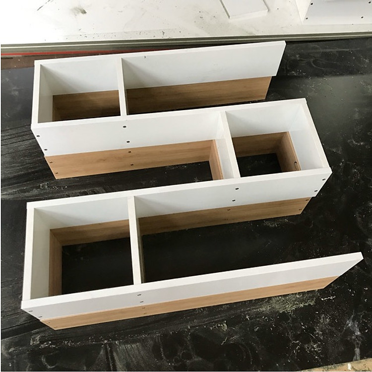 Kệ sách, kệ trang trí treo tường gỗ 3 ngăn dài 80cm x sâu 14cm (KS-24)