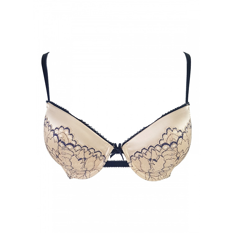 Áo lót Morgan de Toi Monaco cúp chữ V phối ren màu be - H7B152626BE