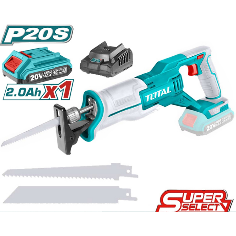 MÁY CƯA KIẾM DÙNG PIN 20V (1 pin 2.0AH +sạc ) TOTAL TRSLI11521 - HÀNG CHÍNH HÃNG