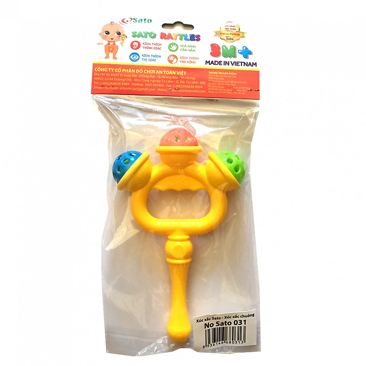 Đồ Chơi Xúc Xắc Chuông Sato Giúp Bé Tăng Khả Năng Cầm Nắm(Màu ngẫu nhiên)