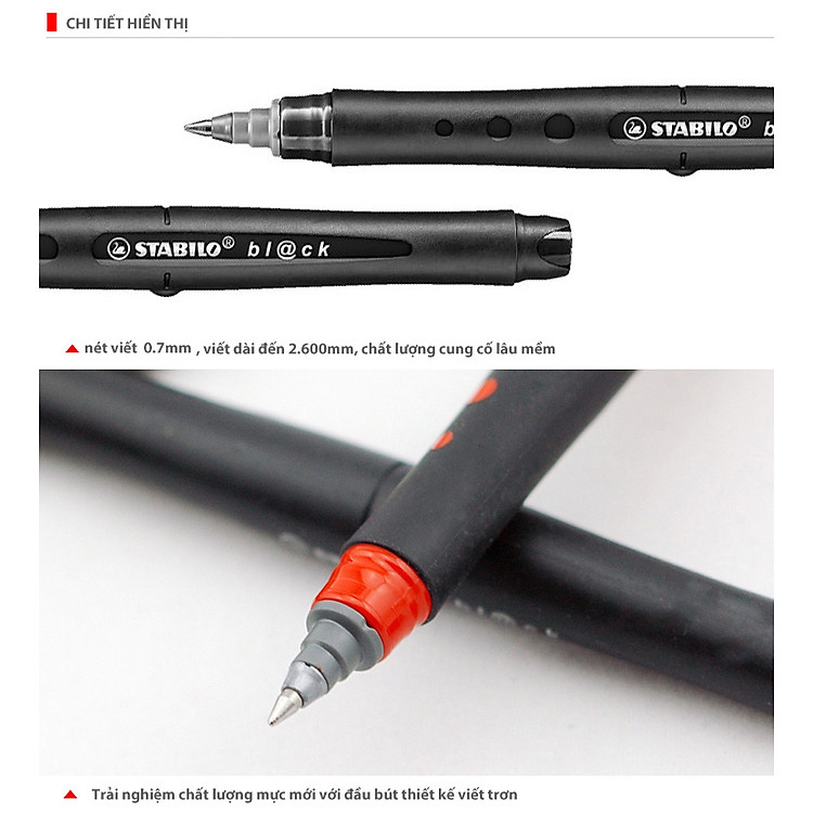 Bộ Bút bi ký STABILO bl@ck+ F 0.7mm (4 màu) - Ảnh 3