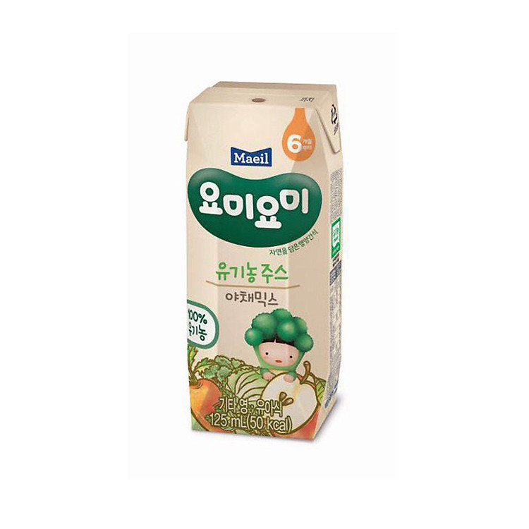 Nước ép trái cây hữu cơ Yummy Yummy cho bé từ 6M vị rau củ - 1 lốc 3 hộp