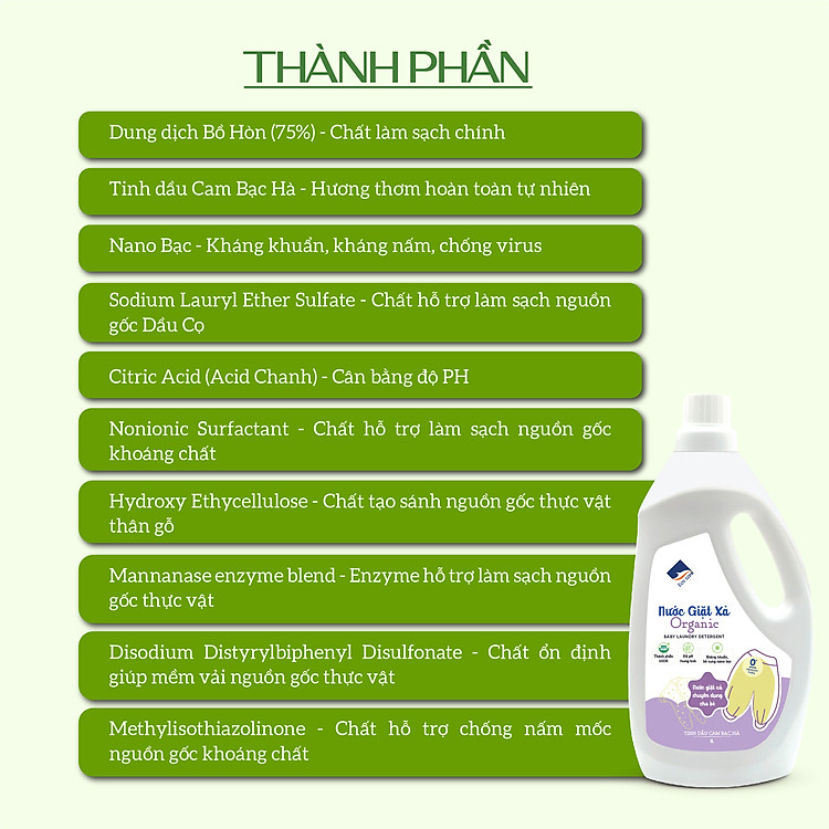 Nước Giặt Xả Hữu Cơ ECOCARE 100ml Chính hãng Giá tốt - Hình ảnh 5