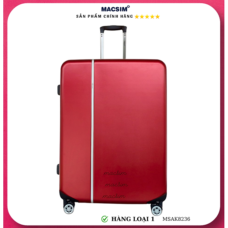 Vali cao cấp Macsim Aksen hàng loại 1 MSAK8236 cỡ 28 inch màu đỏ