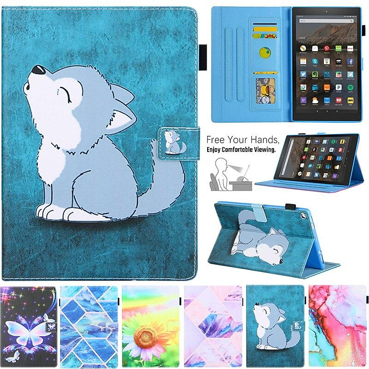 Bao Da Nắp Gập In Hình Hoạt Hình Cho Amazon Kindle Fire Hd8 Hd 8 2018 2017 2016 8.0 Inch