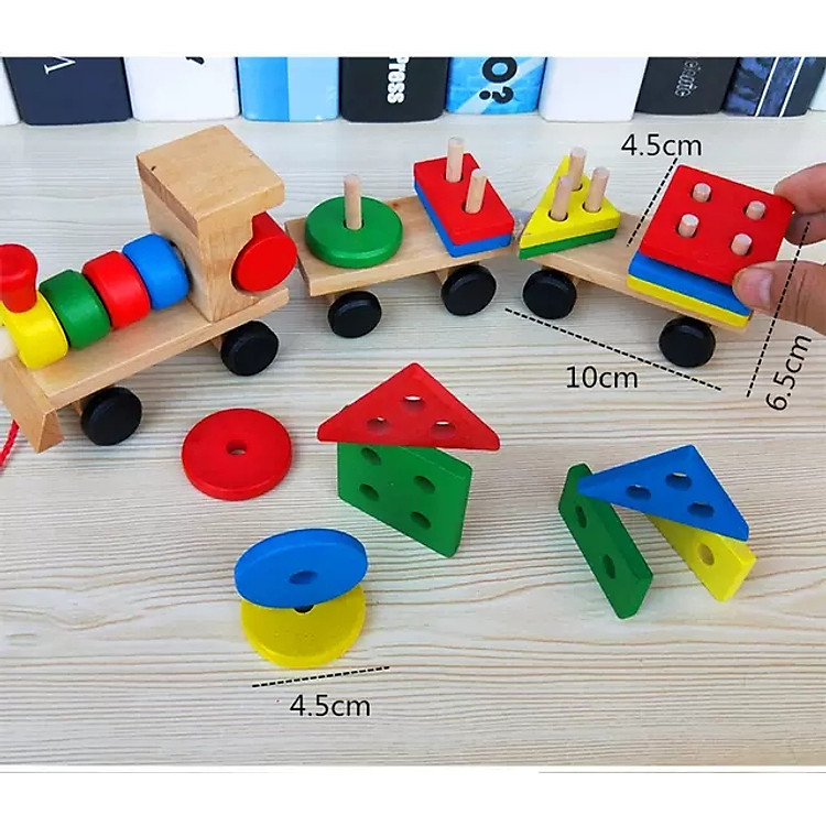 Đồ chơi tàu hoả lắp ráp gỗ Chính hãng Giá rẻ - Hình ảnh 5