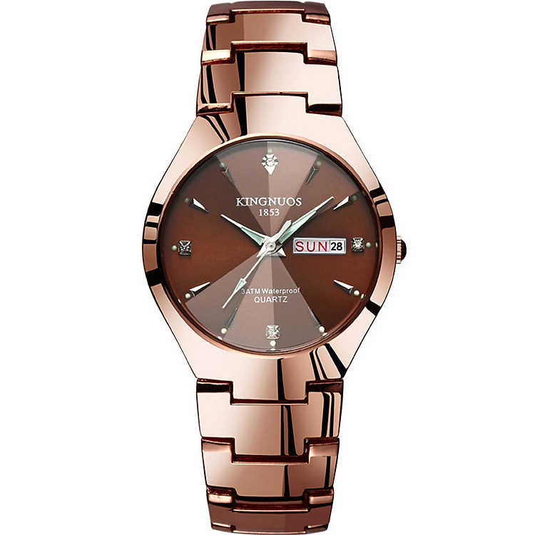 Đồng Hồ Nam Kingnuos K1982 Chạy 2 Lịch Dây Hợp Kim Thép Cao Cấp_FULL BOX