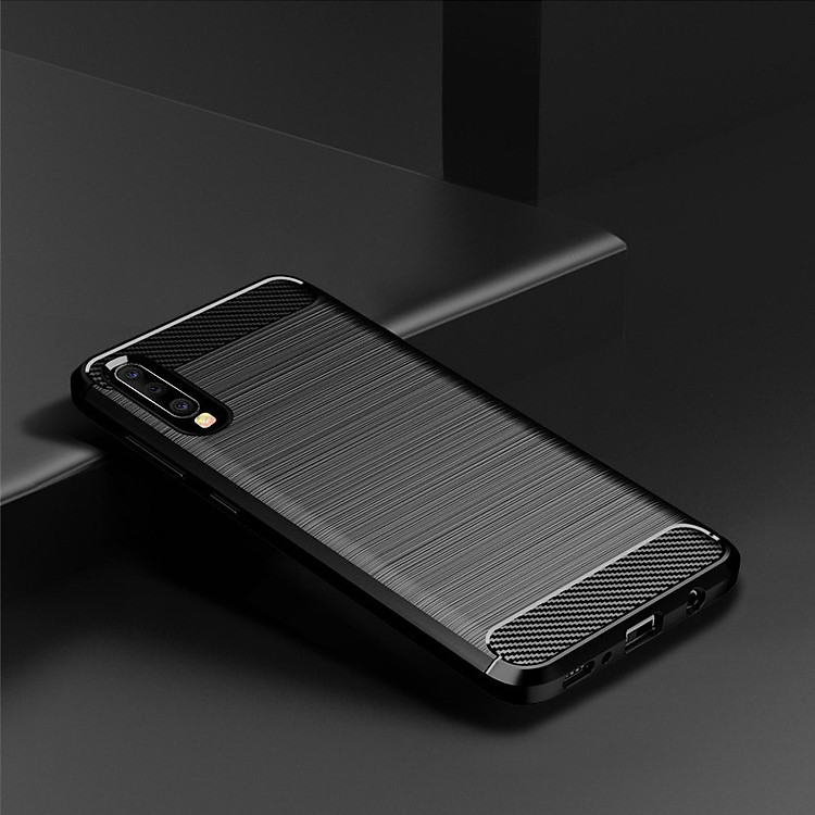 Ốp lưng chống sốc chính hãng RUGGED ARMOR SamSung Galaxy A70 Vân Sợi Carbon