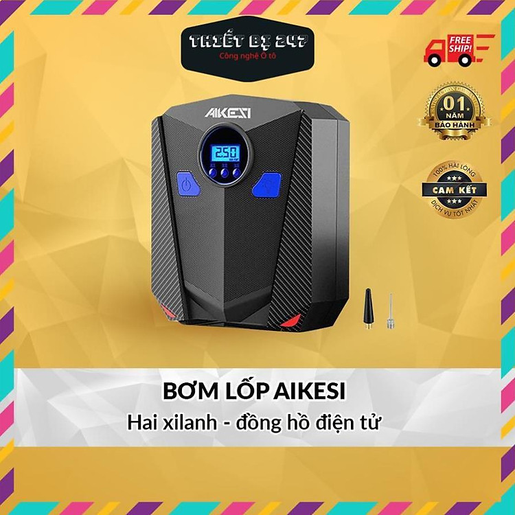 Máy Bơm Lốp Dành Cho Ô Tô AIKESI 2020 Áp Suất Điện Tử 35l/p - Loại Bơm Cực Khỏe