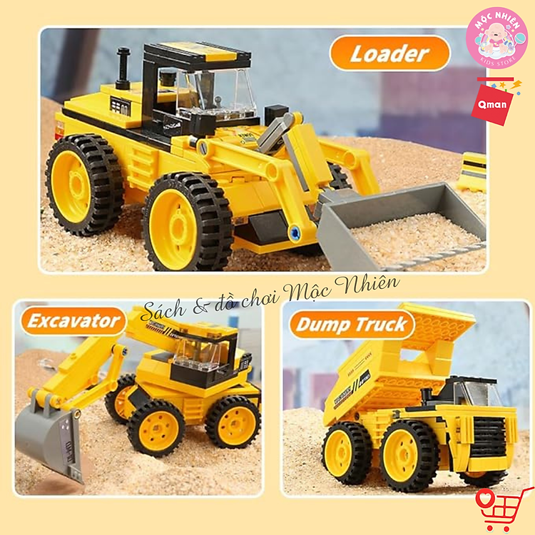 Đồ chơi xếp hình Qman 42110 - Xe xây dựng Chính hãng Tiết kiệm - Hình ảnh 5