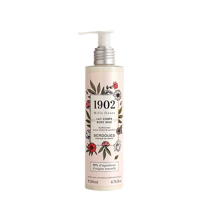 Sữa Dưỡng Thể hương nước hoa pháp cung cấp độ ẩm, mịn da Berdoues 1902 Mille Fleurs Body Milk 200ml