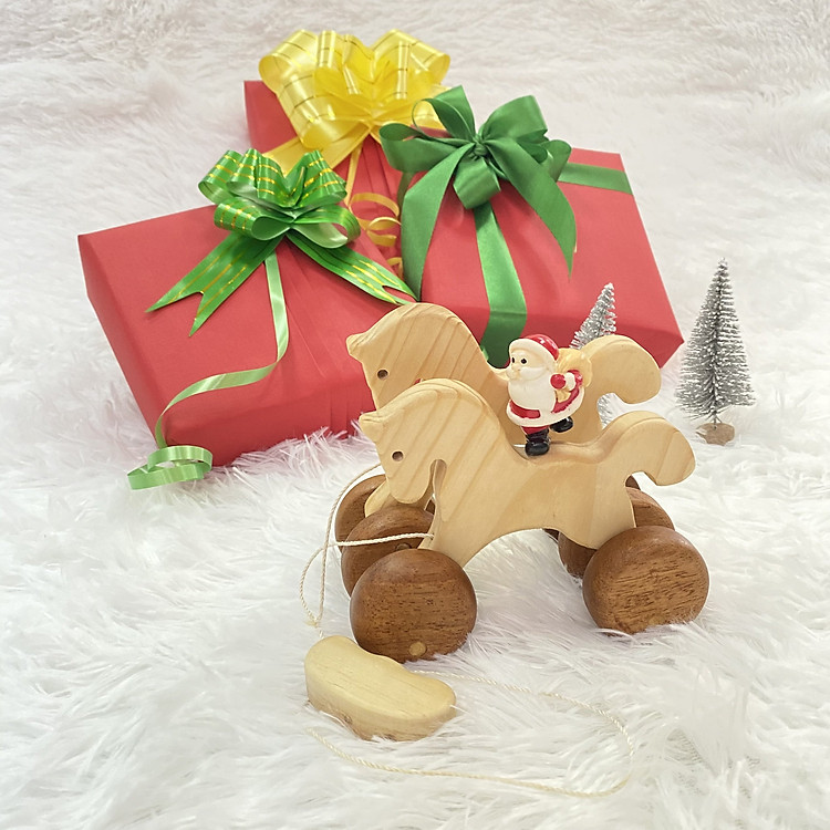 Xe kéo gỗ hình con ngựa 5Saokids Chính hãng Ưu đãi - Hình ảnh 3