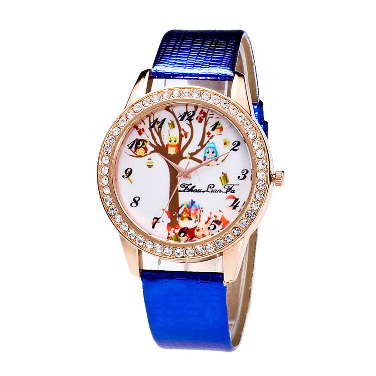 Đồng Hồ Đeo Tay Mặt Cây Thông Noel Dây Da