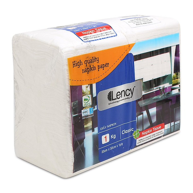 Khăn giấy 1 lớp Lency 33cm gói 1kg