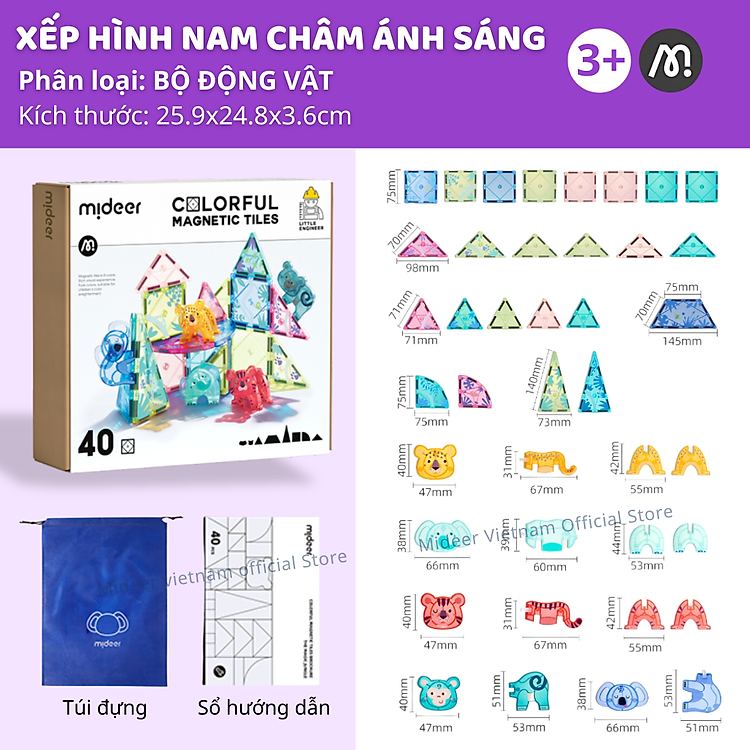 Đồ chơi xếp hình nam châm Mideer Chính hãng Ưu đãi - Hình ảnh 3