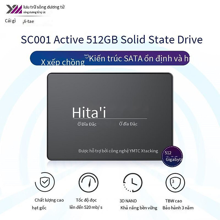 Giao diện SSD SATA 3.0 dòng YMTC SC001 được ưa chuộng nhất Dòng SC001 Active
