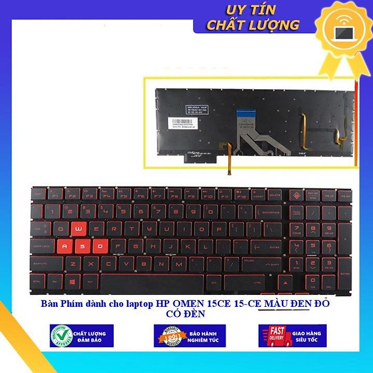 Bàn Phím dùng cho laptop HP OMEN 15CE 15-CE MÀU ĐEN ĐỎ CÓ ĐÈN - Hàng Nhập Khẩu New Seal