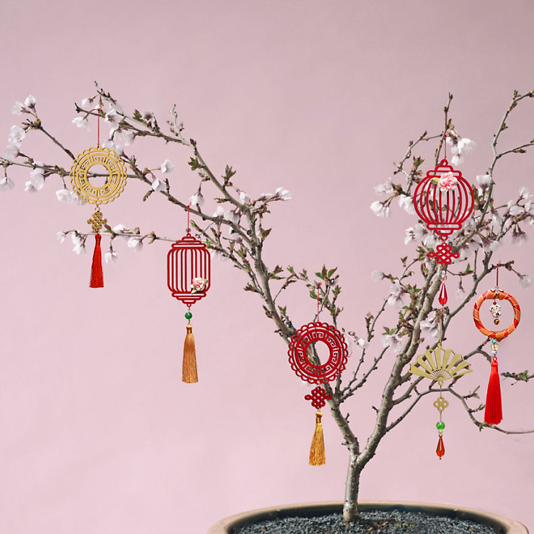 Dây Treo Trang Trí Tết Gỗ Sơn Đỏ (11 chiếc) - Ảnh 3